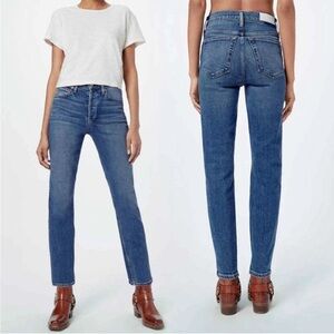 RE/DONE Revolve 90s High Rise Ankle Crop Jeans in Mid 70s Size 27